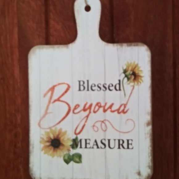 Blessed Beyond Measure Cutting Board Sign - Picture 1 of 5